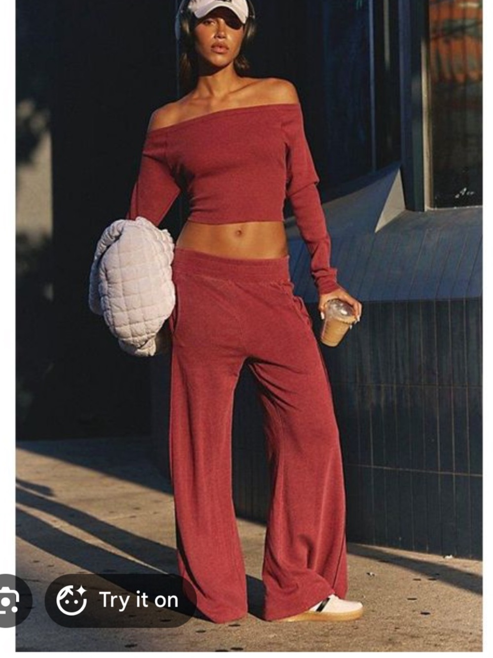 Free People Long Sleeve Go To Set Crimson Large EUC